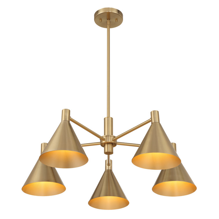 Noble Brass 5-Light Adjustable Metal Chandelier