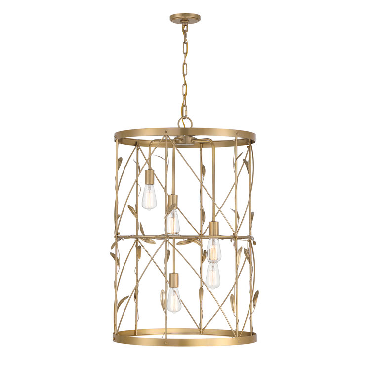 Lexington Burnished Brass 5-Light Pendant with Trellis Design