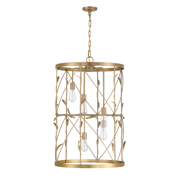 Lexington Burnished Brass 5-Light Pendant with Trellis Design