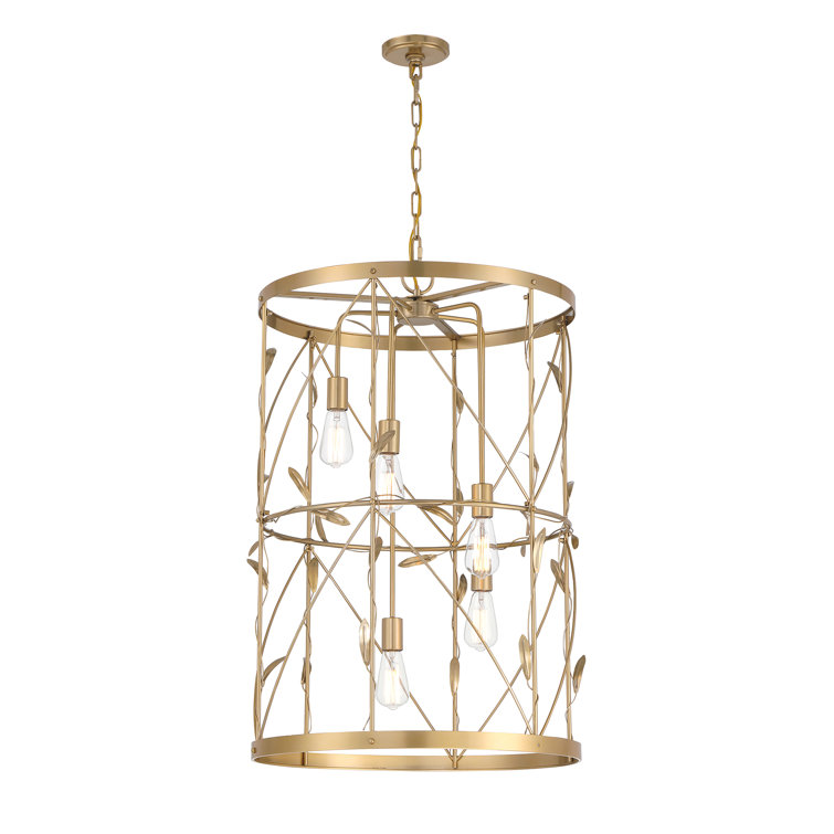 Lexington Burnished Brass 5-Light Pendant with Trellis Design