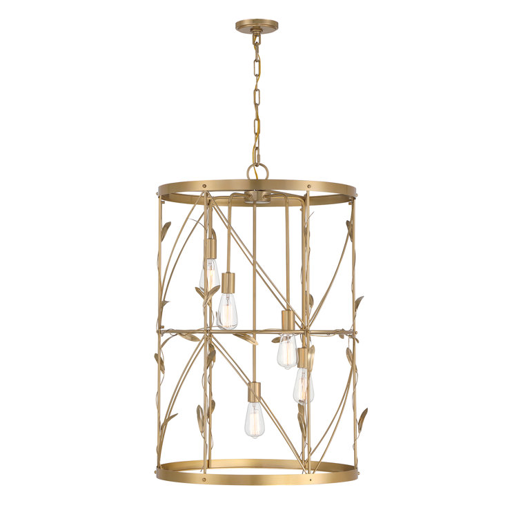 Lexington Burnished Brass 5-Light Pendant with Trellis Design