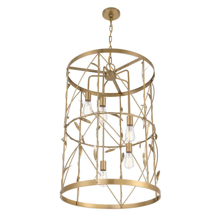 Lexington Burnished Brass 5-Light Pendant with Trellis Design