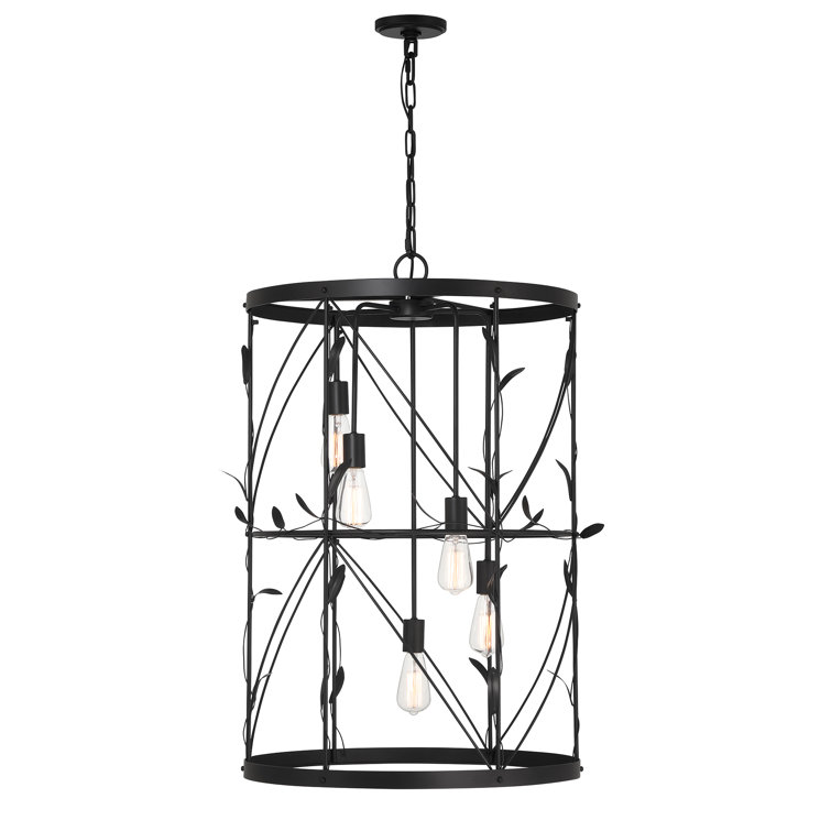 Lexington Matte Black 5-Light Trellis Pendant