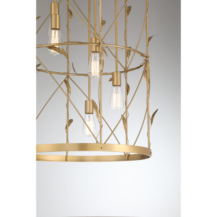 Lexington Burnished Brass 5-Light Pendant with Trellis Design