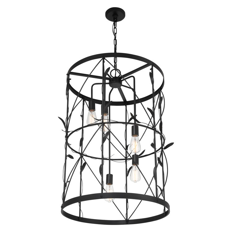 Lexington Matte Black 5-Light Trellis Pendant