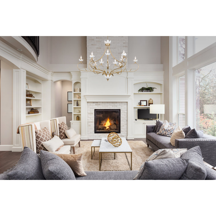 Muse 12-Light French Gold and White Cashmere Chandelier