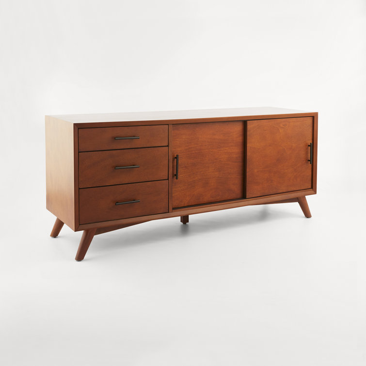Flynn Transitional Mid-Century 58" Brown Mahogany Sideboard