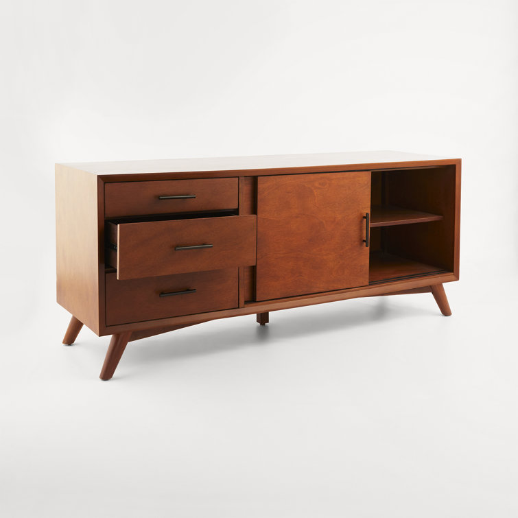 Flynn Transitional Mid-Century 58" Brown Mahogany Sideboard