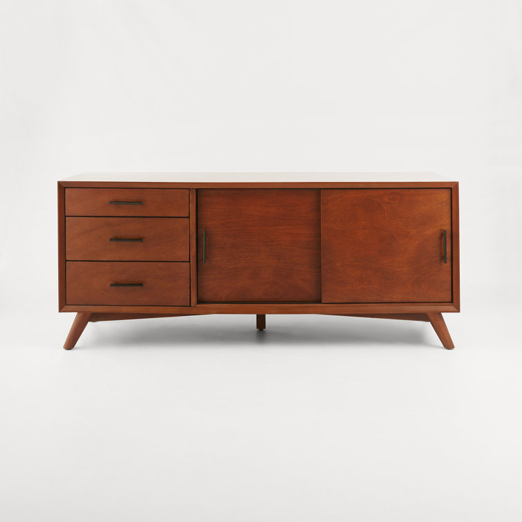 Flynn Transitional Mid-Century 58" Brown Mahogany Sideboard