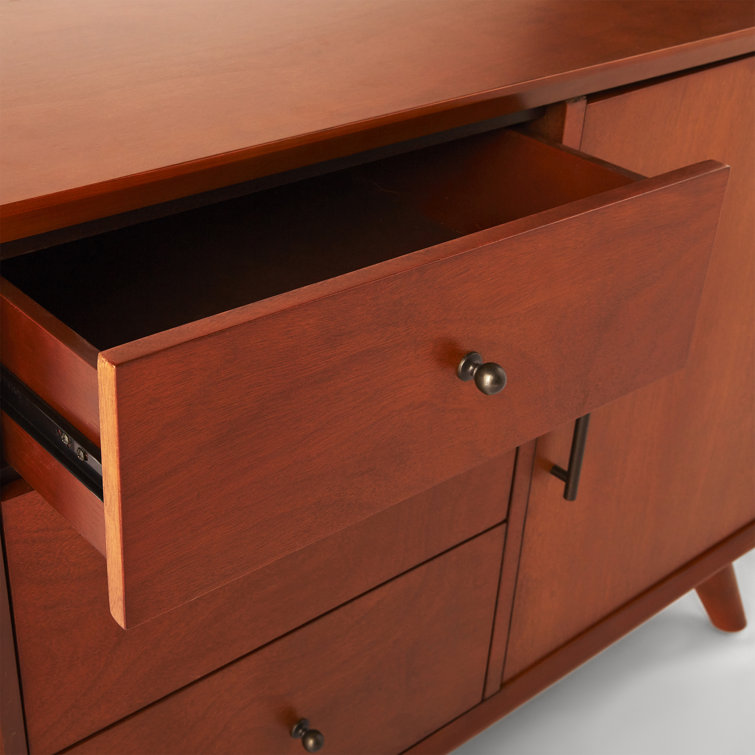 Acorn Brown 40" Mahogany Solid Wood Mid-Century Accent Cabinet