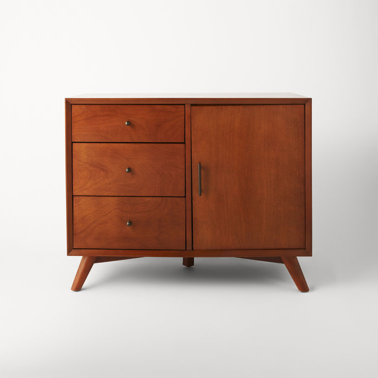 Acorn Brown 40" Mahogany Solid Wood Mid-Century Accent Cabinet