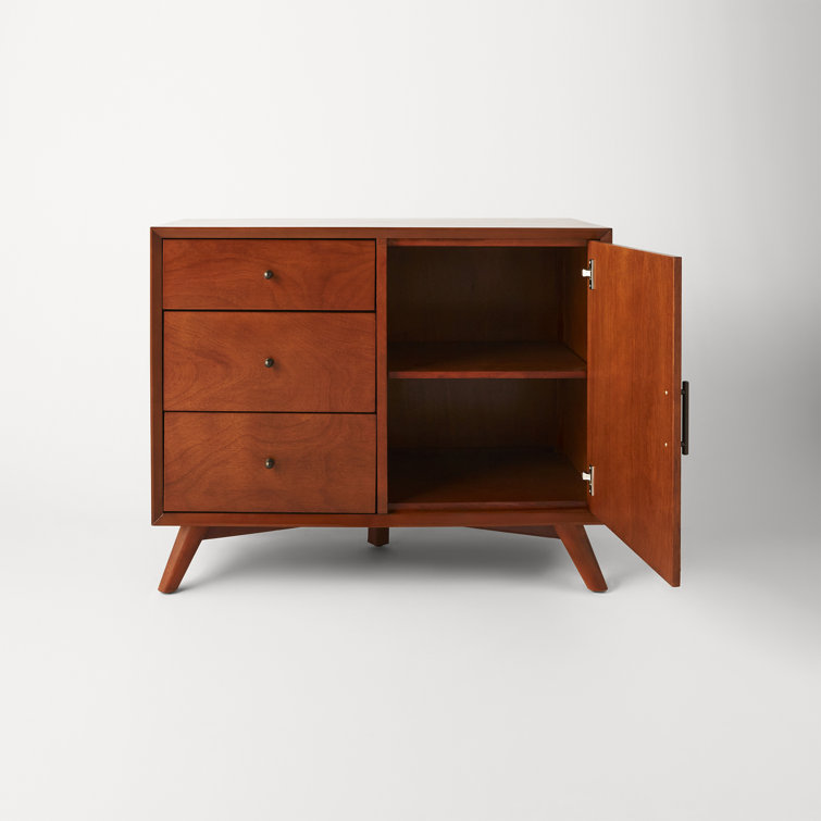 Acorn Brown 40" Mahogany Solid Wood Mid-Century Accent Cabinet