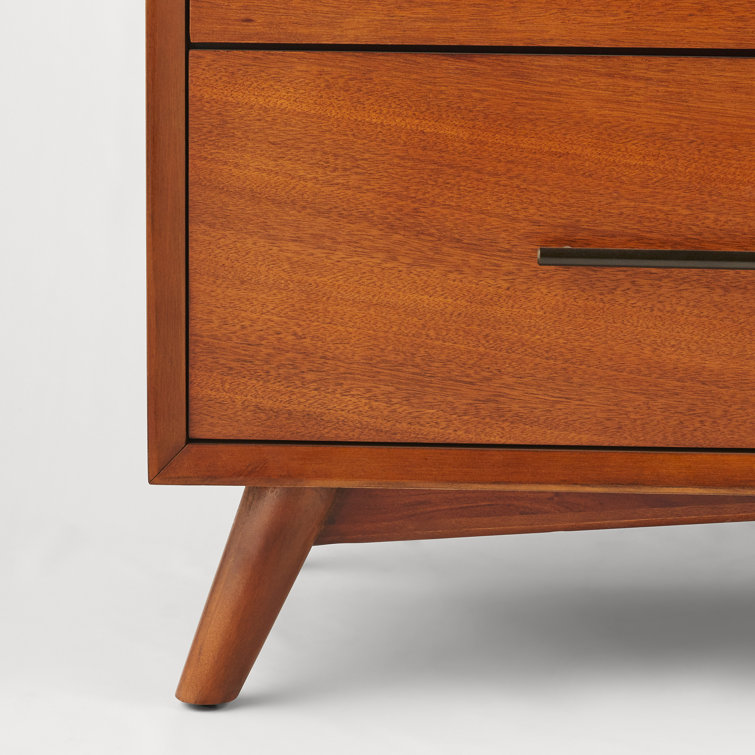 Flynn Acorn Mid-Century Modern 7-Drawer Dresser with Walnut Veneers