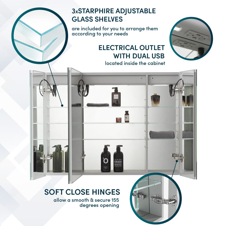 Signature Royale 36" x 30" Aluminum LED Medicine Cabinet