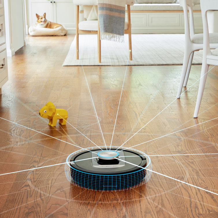 Black Cordless Bagless Robot Vacuum with HEPA Filter for Pets