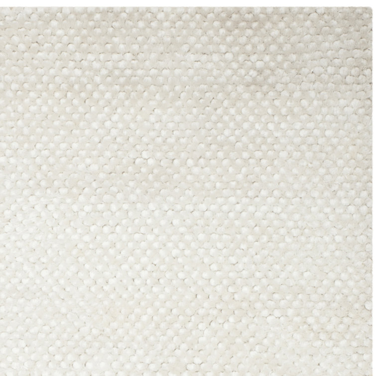 Provence Villa Luxe Shag 47" Round Cotton-Synthetic White Rug