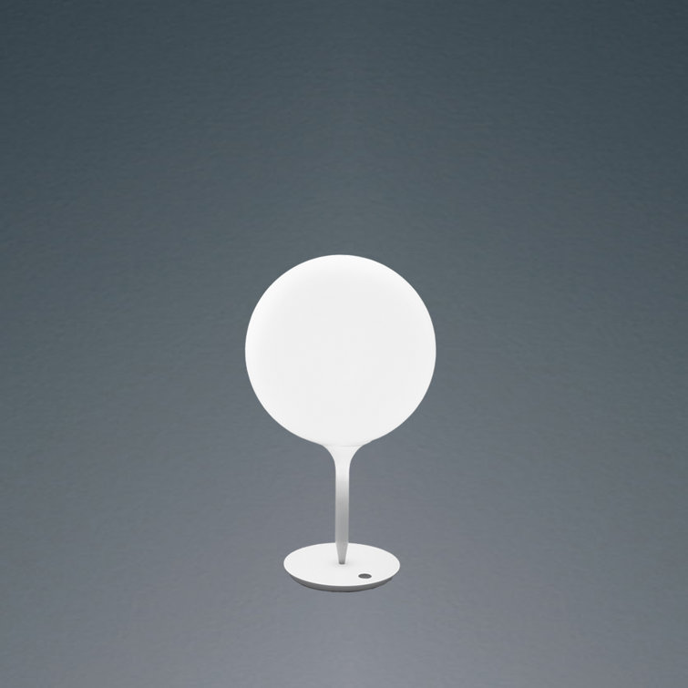 Castore White Sphere Desk Lamp with Luminous Stem