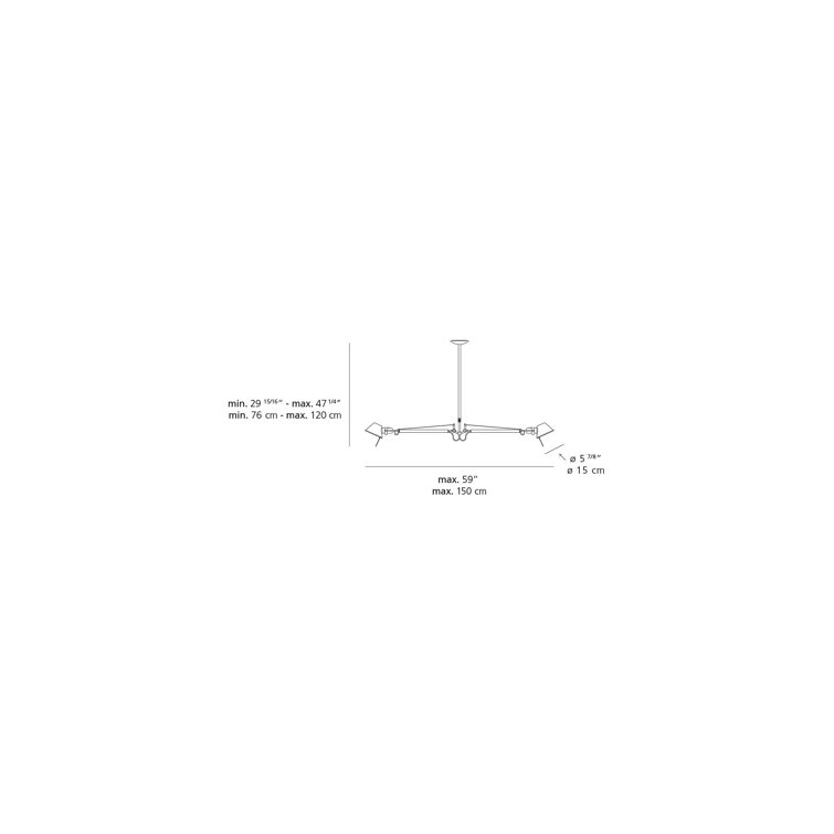 Adjustable Silver Aluminum Double Suspension Ceiling Light