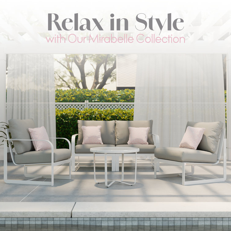 French White Metal Armchair with Cushions