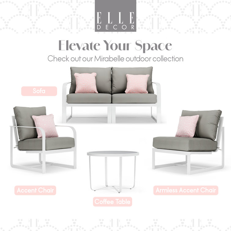 French White Metal Armchair with Cushions