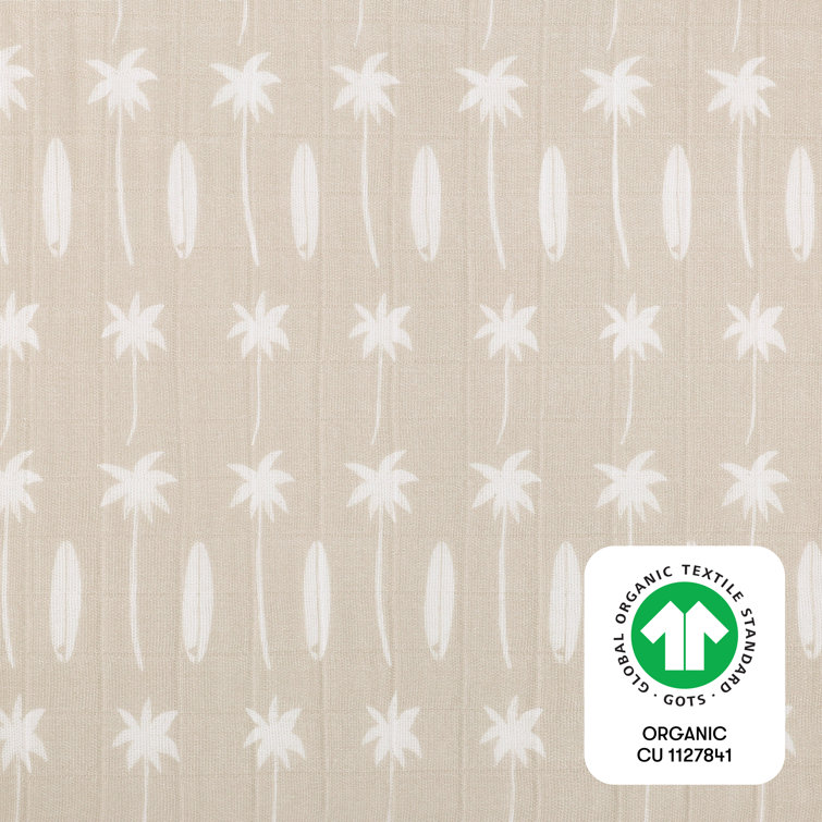 Organic Cotton Beige Beach Bum Mini Crib Sheet