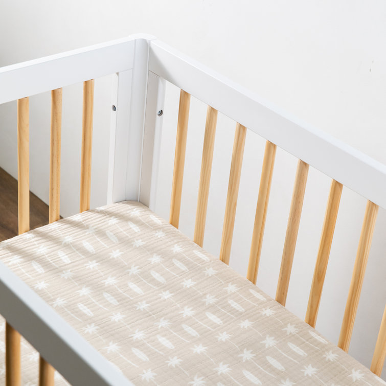 Organic Cotton Beige Beach Bum Mini Crib Sheet