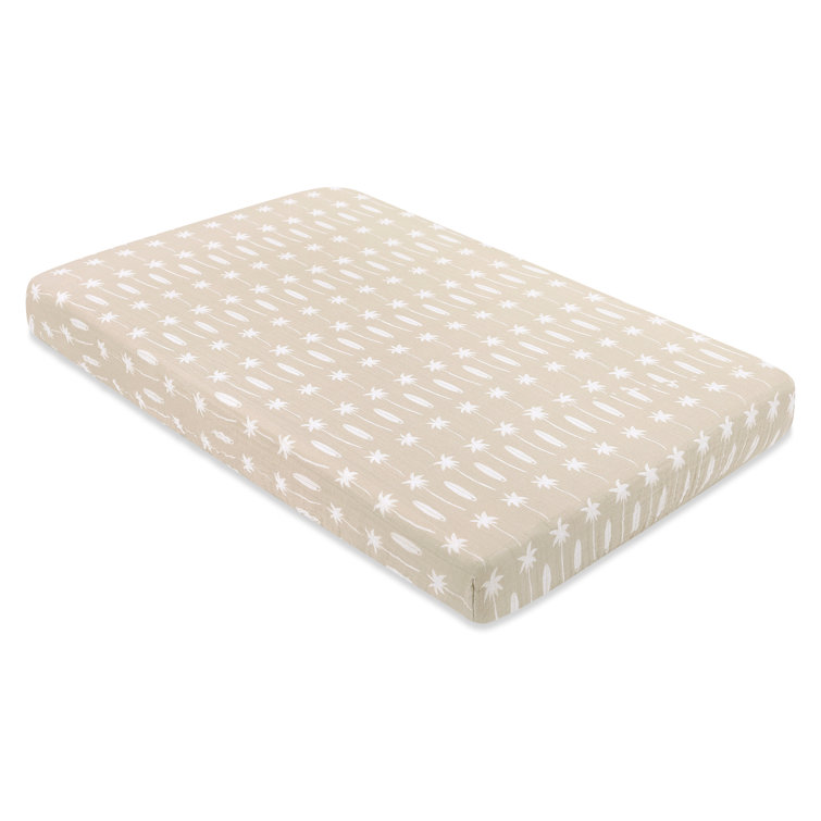 Organic Cotton Beige Beach Bum Mini Crib Sheet