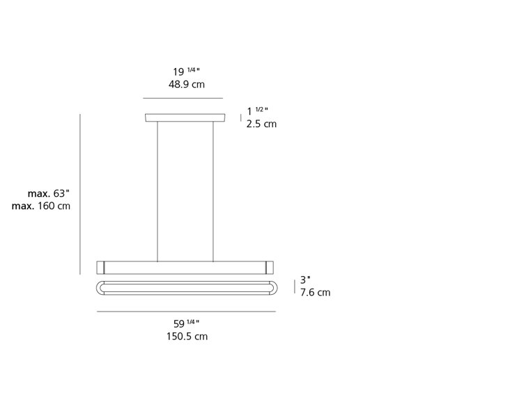 Talo 150 Large White Aluminum LED Kitchen Island Light