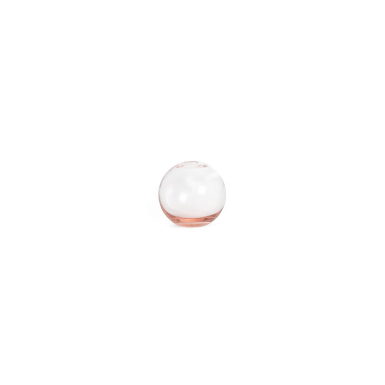 Blush Hand-Blown Glass Sphere Vase, 4"