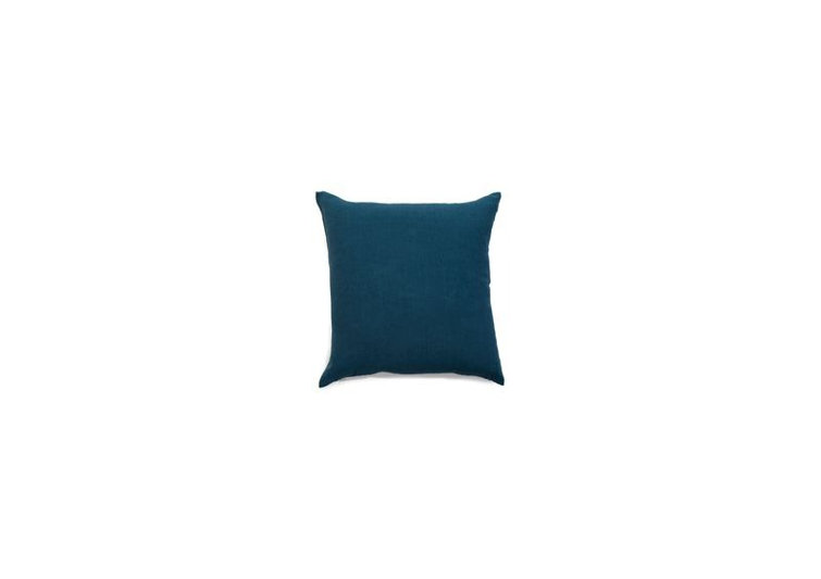 Peacock Blue Linen Square Throw Pillow 18x18