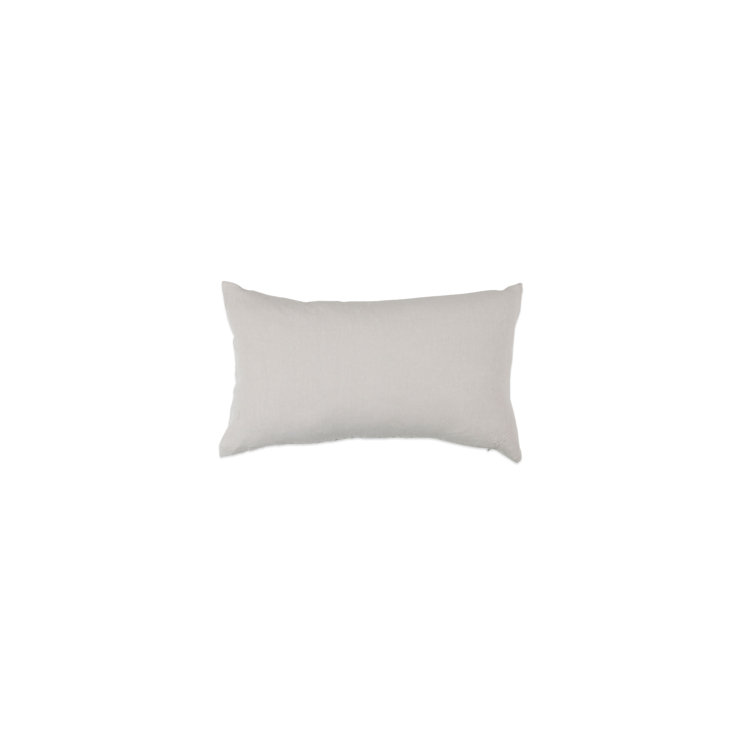 Light Gray Belgian Linen Lumbar Throw Pillow