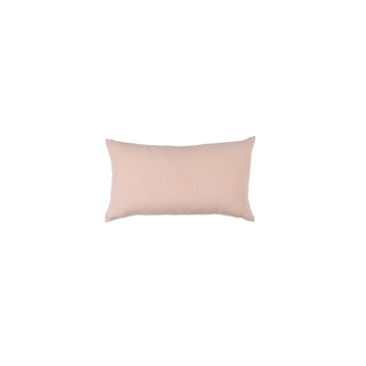 Blush Belgian Linen Lumbar Throw Pillow