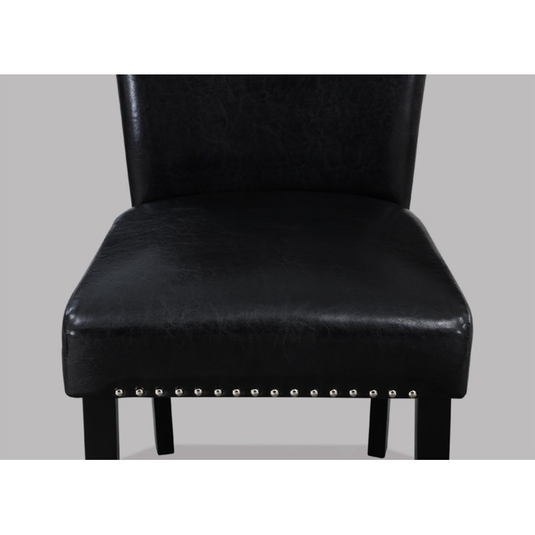 Tanner Black Faux Leather Upholstered Side Chair