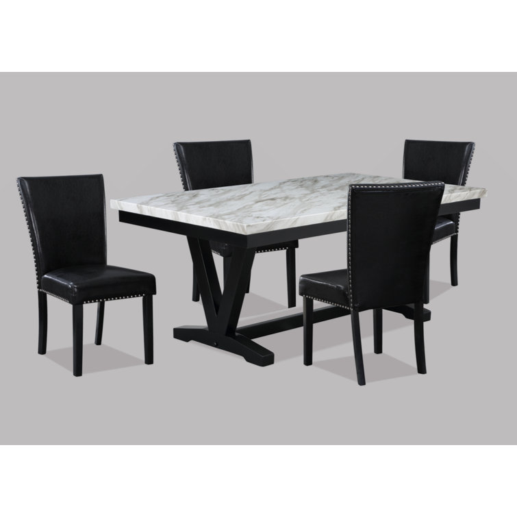 Tanner Black Faux Leather Upholstered Side Chair