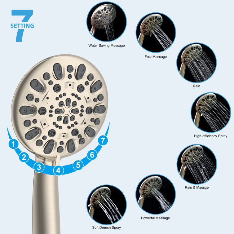 Brushed Nickel Dual Rainfall and Handheld Shower Head Combo