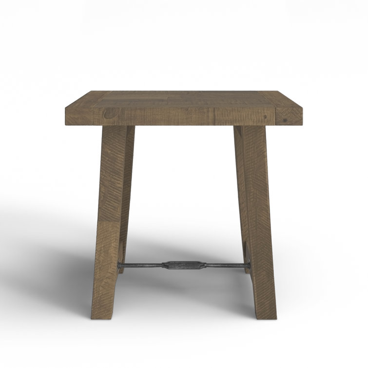 Tuscany Reclaimed Pine and Metal 26" Square End Table - Weathered Taupe