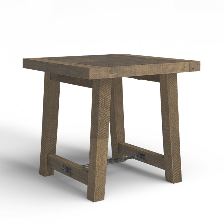 Tuscany Reclaimed Pine and Metal 26" Square End Table - Weathered Taupe