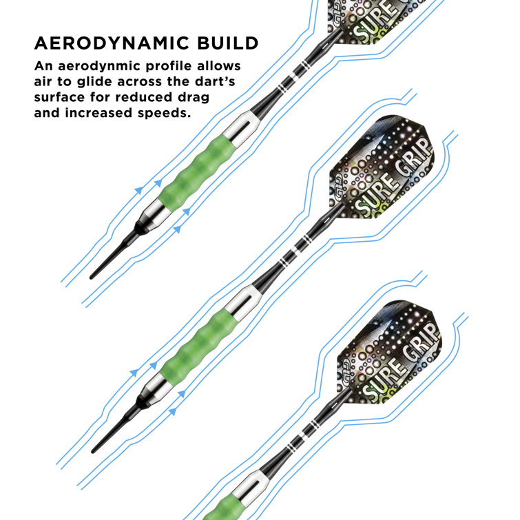 Viper Sure Grip Green Nickel Silver Soft Tip Darts Set