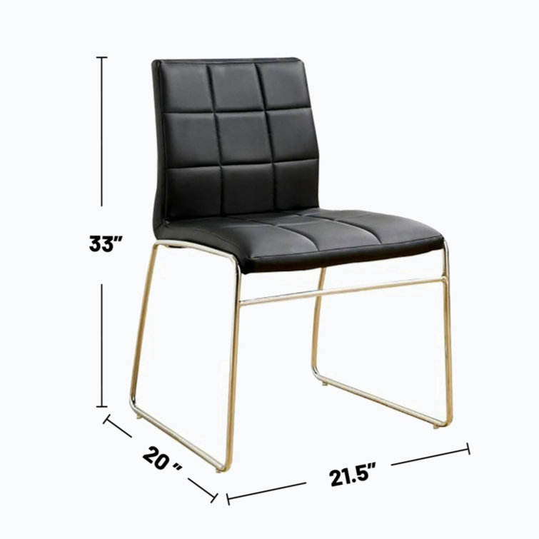 Modern Black Faux Leather Side Chair with Chrome Legs
