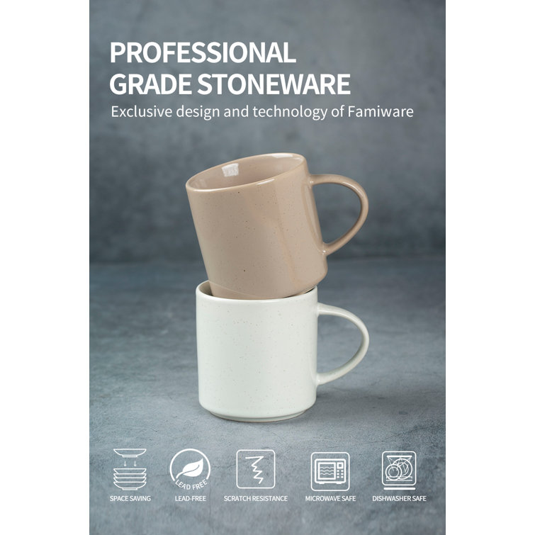 Lior Multicolor Ceramic 14oz Coffee Mug Set