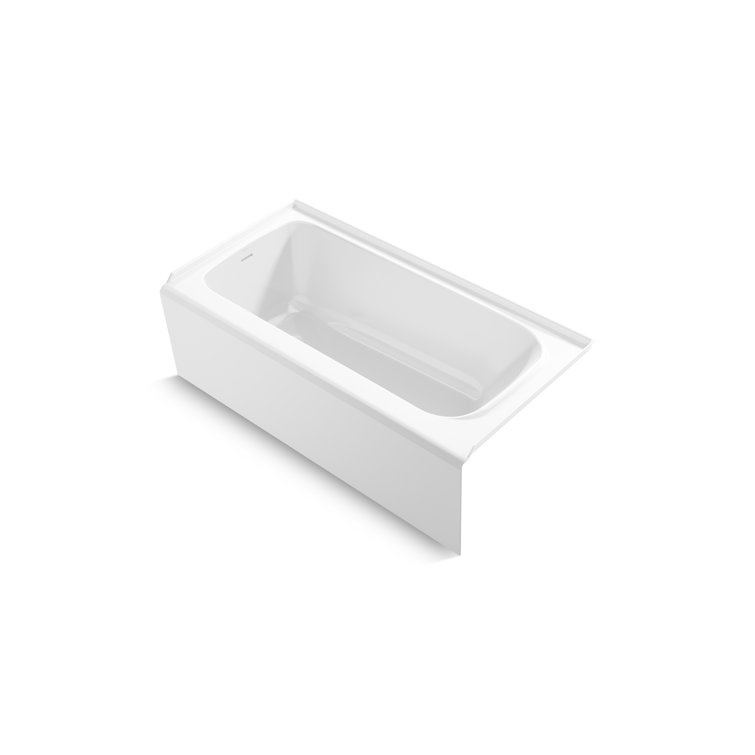 Avec 60" White Acrylic Alcove Bath with Right Drain