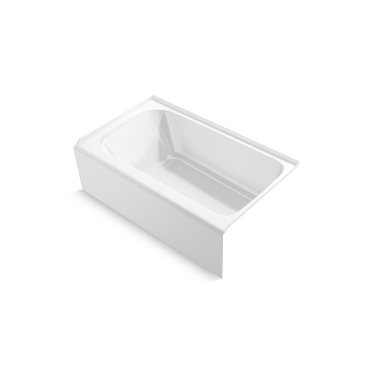 Avec 60" x 36" White Acrylic Alcove Bath with Left Drain
