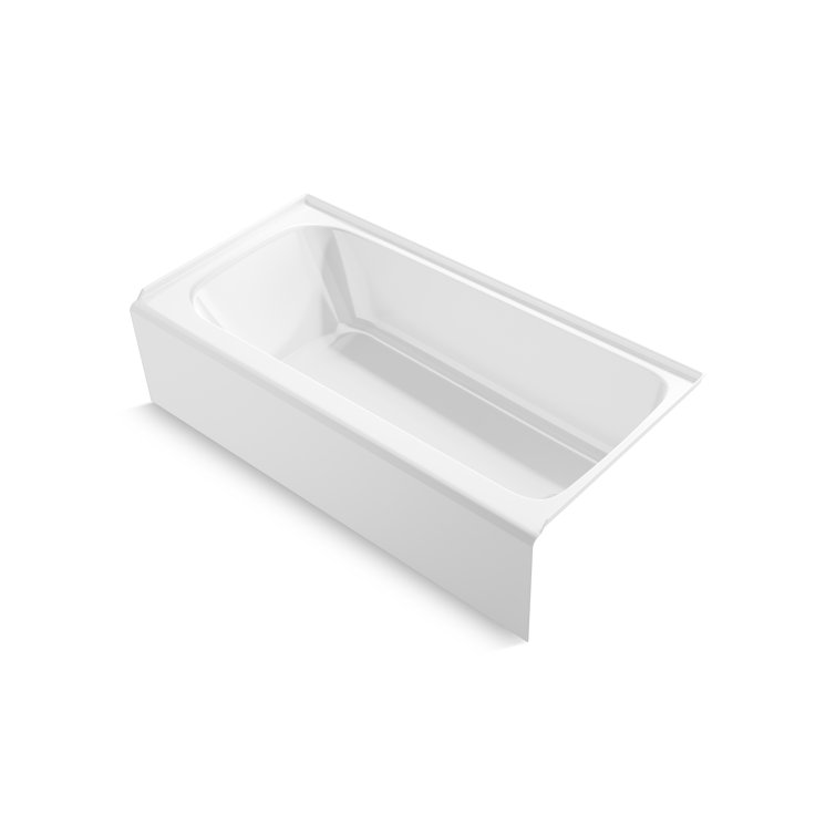 Avec 72" x 36" White Acrylic Alcove Bath with Left Drain