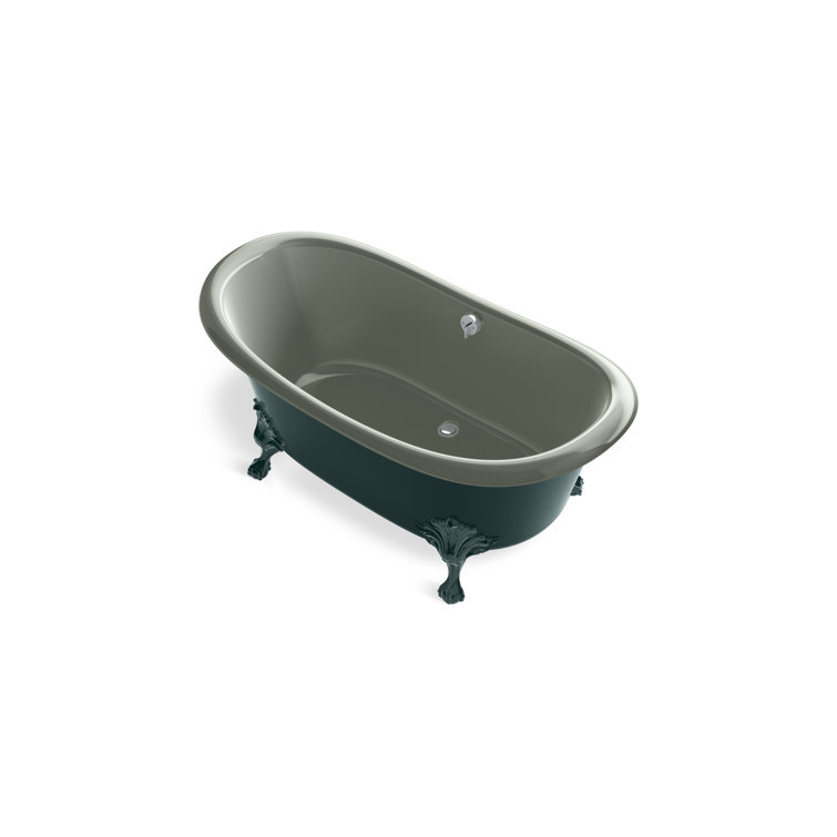 Teal and Aspen Cast Iron Clawfoot Freestanding Bath