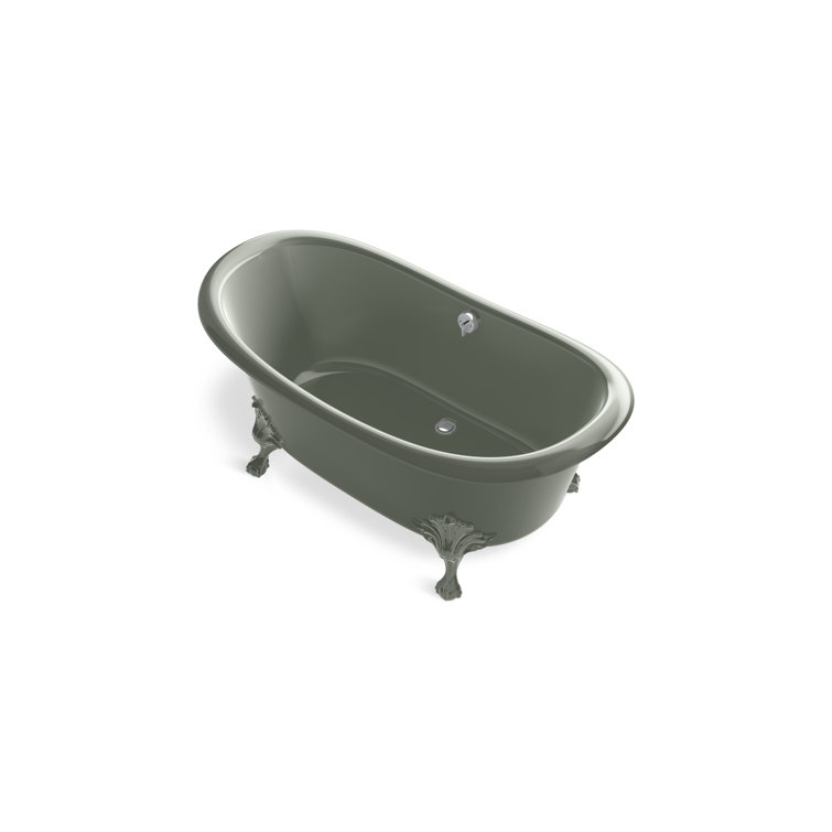 Aspen Green Cast Iron Clawfoot Freestanding Bath