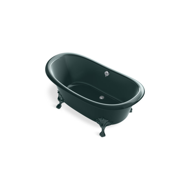 Teal Cast Iron Clawfoot Freestanding Bath Tub