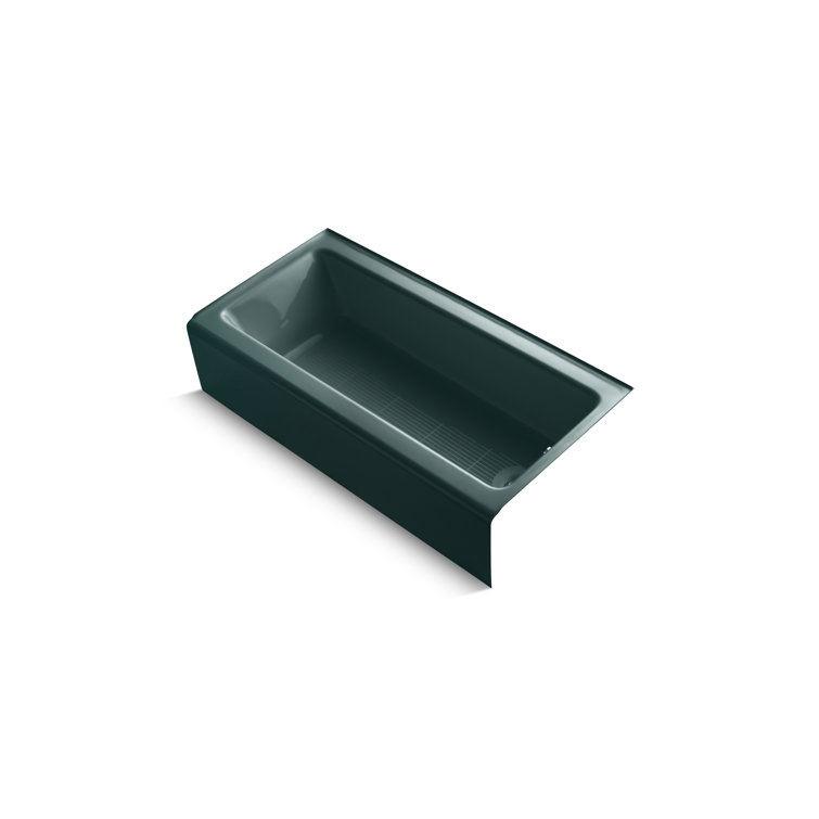 Teal Cast Iron 60" Alcove Soaking Bathtub