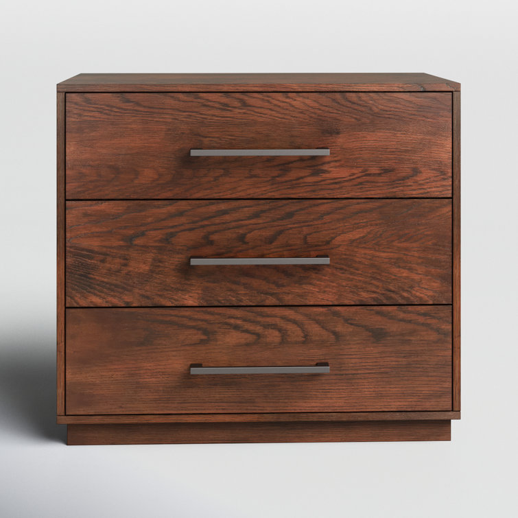 Mallory Dark Brown 3-Drawer Wood Nightstand