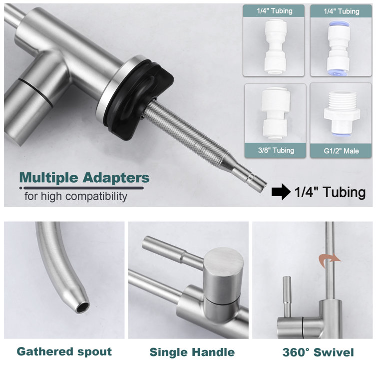 Brushed Nickel High-Arc Kitchen Faucet with Pull-Out Spray