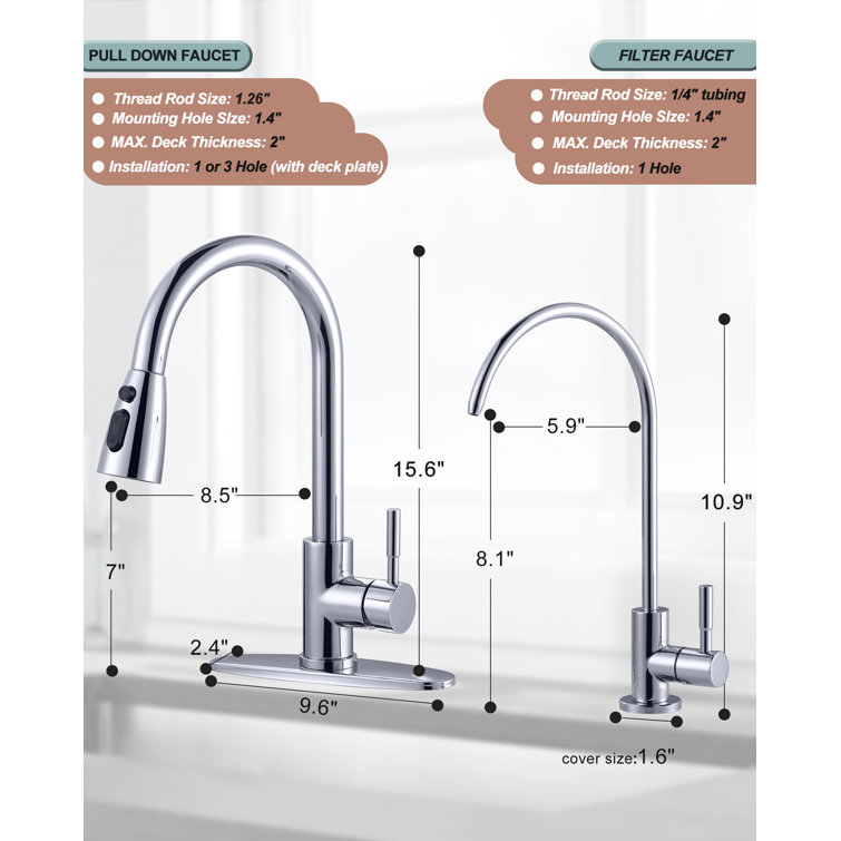 Polished Chrome High-Arc Kitchen Faucet with Pull-out Spray
